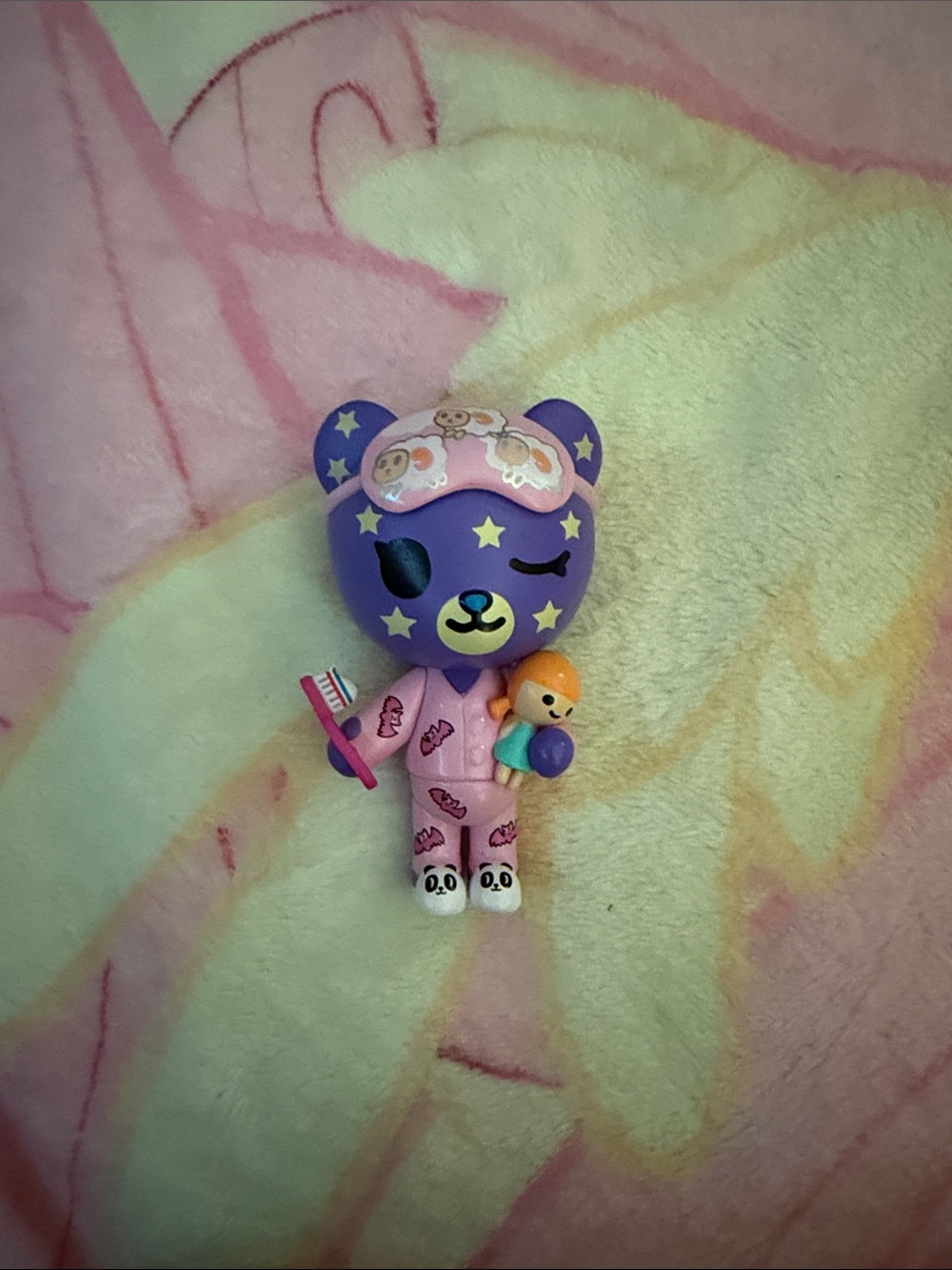 tokidoki Purple & Pink Star Bear Figure with Accessories
